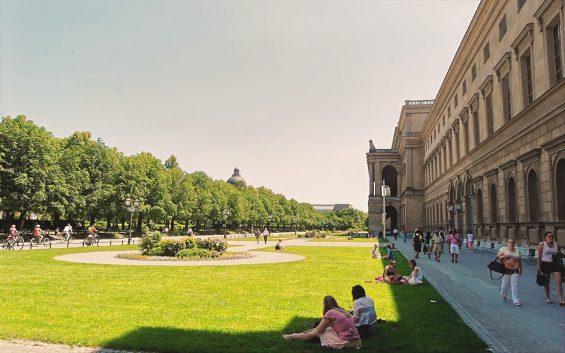 The Hofgarten gardens next to the Munich Residenz in Munich